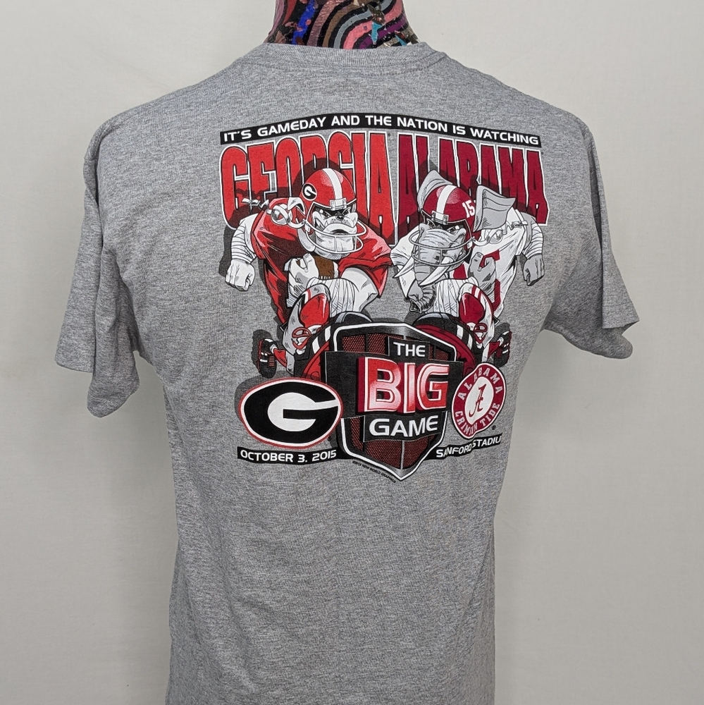 Alabama Vs Georgia 2015 The Big Game Gray Tshirt Size Medium